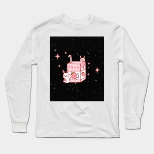 Japanese aesthetics kawaii strawberry milk shake Long Sleeve T-Shirt